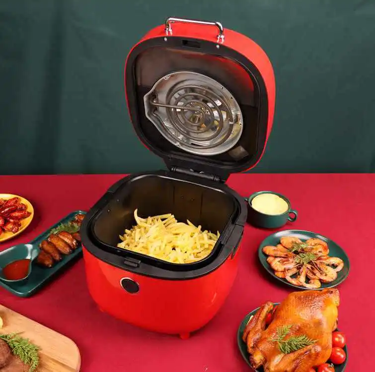 Food Grade Custom Electric 8L Pot Small Kitchen Appliances Air Deep Fryer With Alarm/Indicator