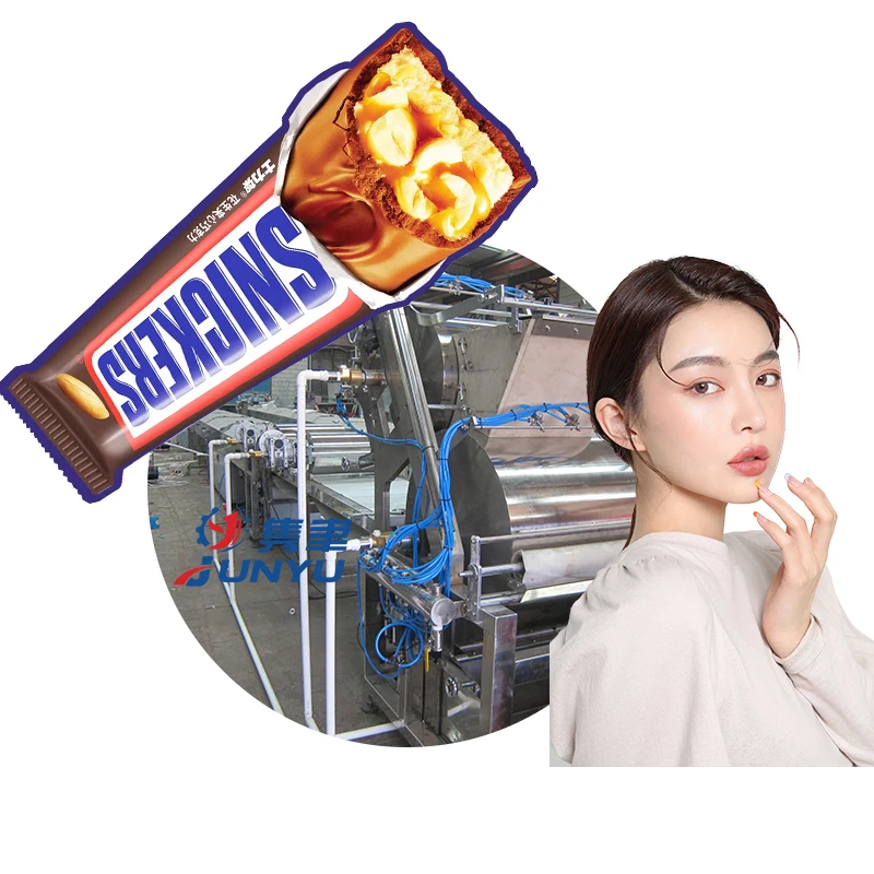 500kg/h protein chocolate snaker bar production Peanut  Caramel toffee Candy Bar Making Machine