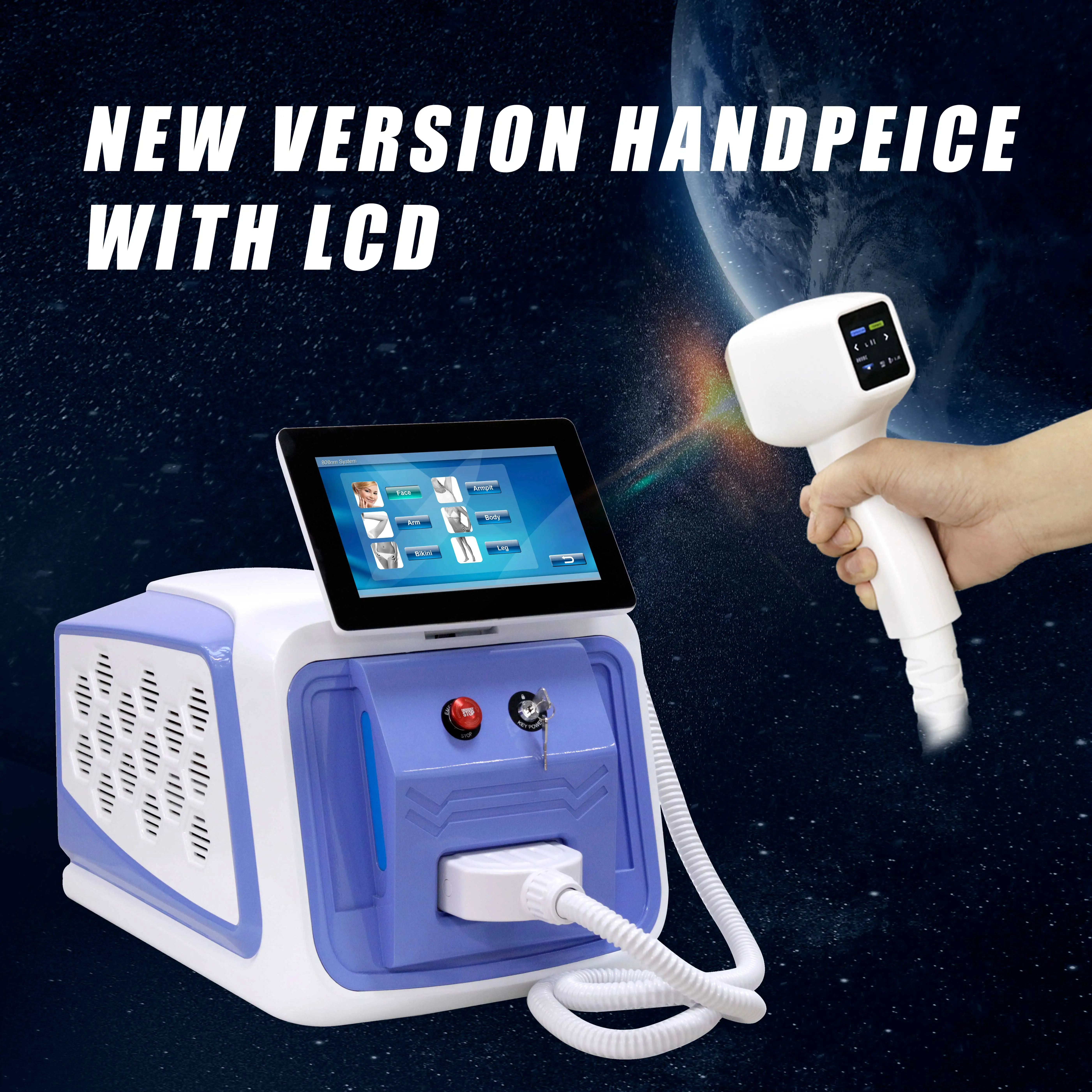 KMLASER 4k screen 600-2000W adjustable heads diode Laser Permanent Ice Painless Hair Removal diode 4 waves machine