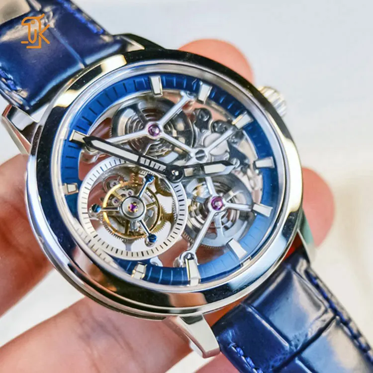 Custom ODM Working Flying Tourbillion Mechanic Watch Automatic Skeleton Men Luxury High end personalised PendulumWrist Watch