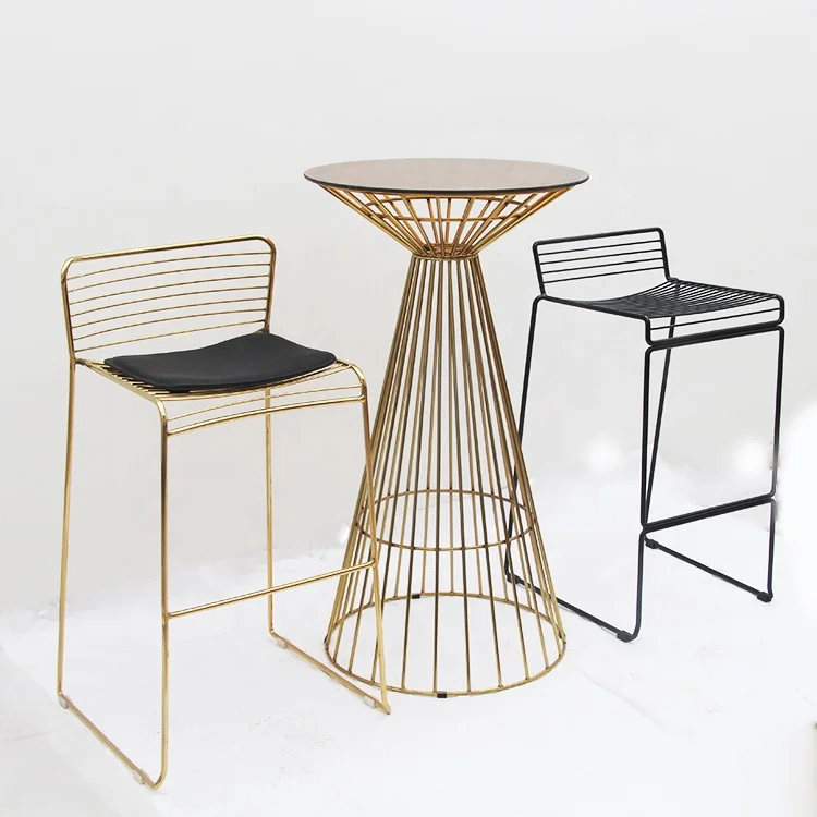 Hot sales luxury Modern hand made Outdoor kitchen cafe high home Bar stools Bar Chair counter height chair wire chair