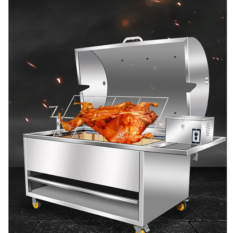 Commercial fully automatic smokeless stainless steel roast lamb leg oven roast lamb chops charcoal gas rack