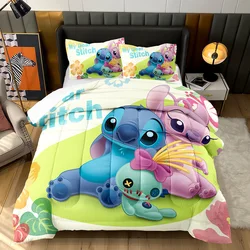 Cartoon 3D little monster Stitch starry sky printed quilt suitable for teenagers fluffy comforter set