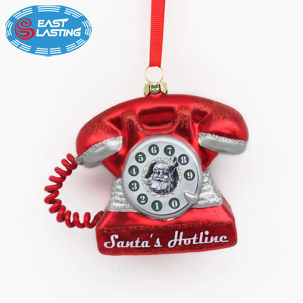 
Postbox hand made glass Christmas hanging sublimation ornament gifts 