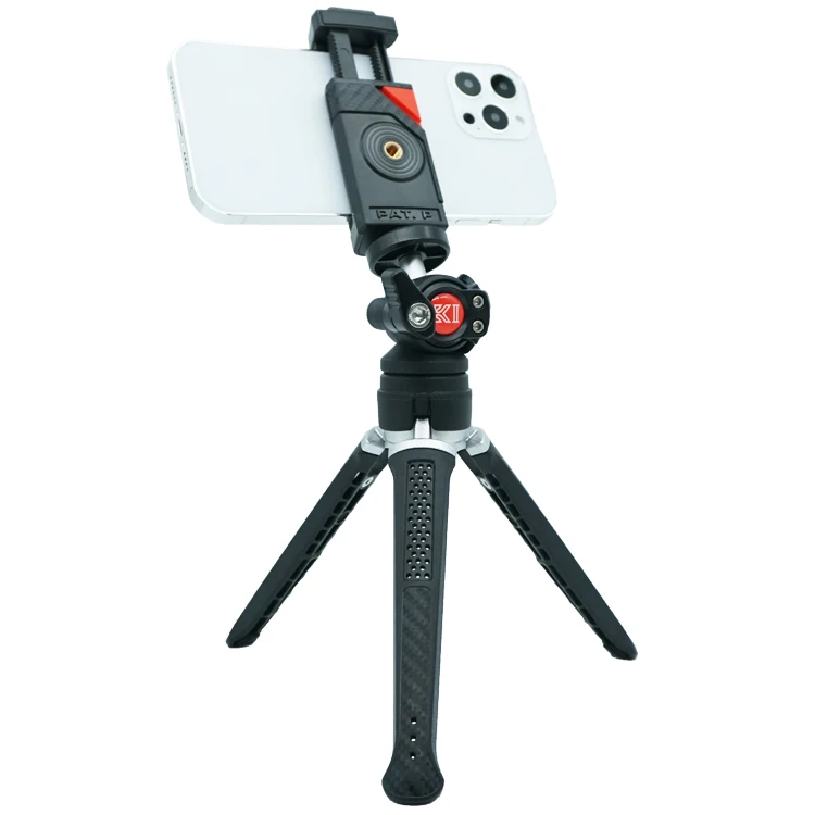 Pa6+Gf35+Tpr Portable Flexible Cell Mobile Aluminum Clamp Phone Desktop Tripod Holder Stand