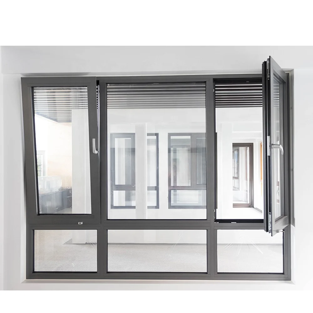 Hangzhou Minglei China Factory Energy Saving window Tilt and Turn High Quality Triple Glass WIndows