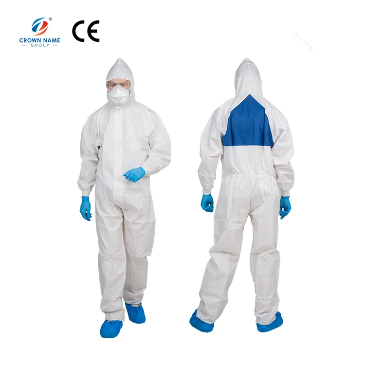 Type 5 6 Cat 3 PPE PP PE Microporous SMS chemical safety Coverall Suits