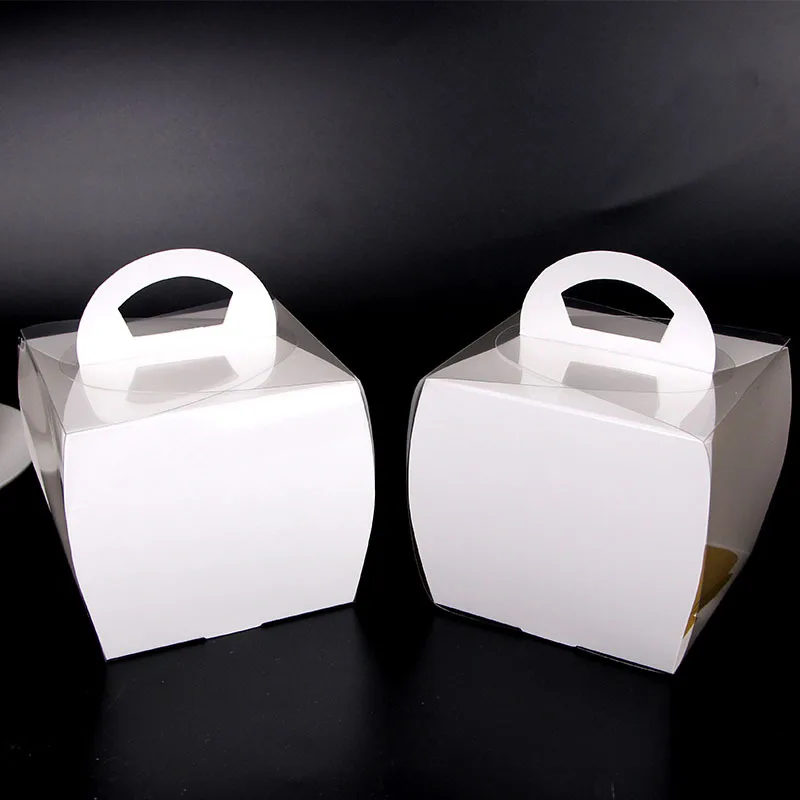 FSC Wholesale Birthday Paper Cake Sweet Packing Box Handle Custom Pastry Square White Cardboard Small Cake Pastry Paper Boxes