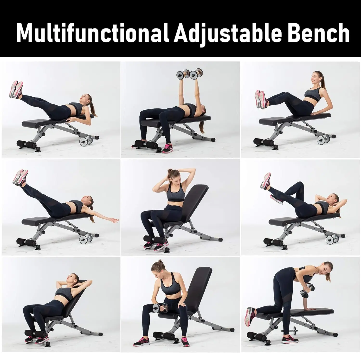 ZYFIT:Weight Bench with Leg Extension and Curl, Incline Decline Benches for Home Gym Exercise & Strength Training