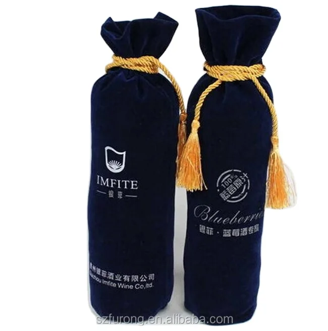 Wholesales promotional custom printed gifts drawstring wine gift bag wine holding
