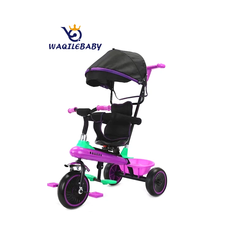 WQL wholesale three wheels 4 in 1 kids tricycle pedal bike child rickshaw baby tricycle