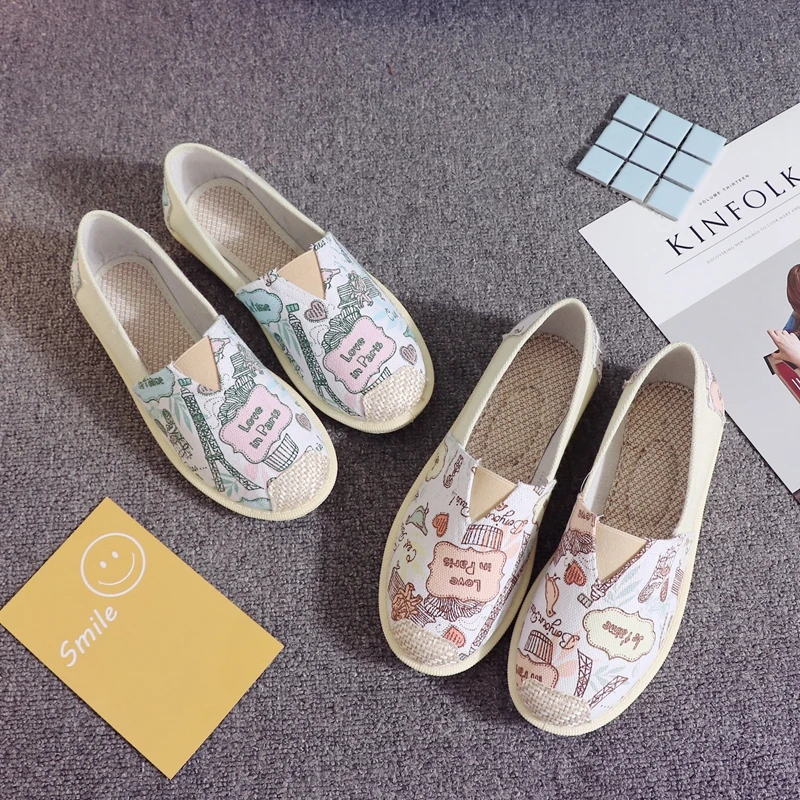 2021 Wholesale Design Jute Espadrilles Womens Casual Rubber Shoes Slip On Canvas Shoes For Women Canvas