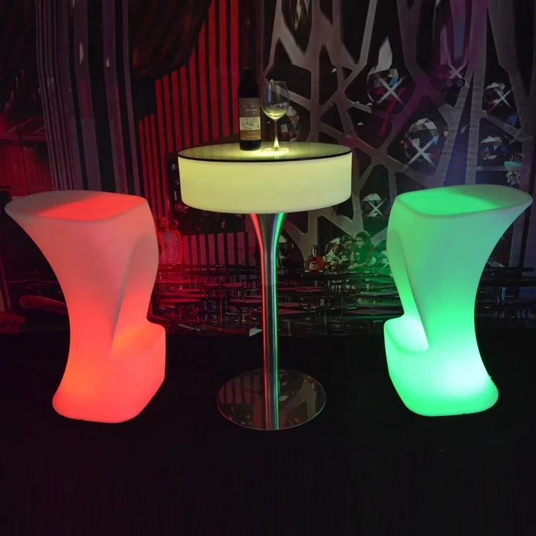 High Top RGB color change glowing cocktail table led bar table
