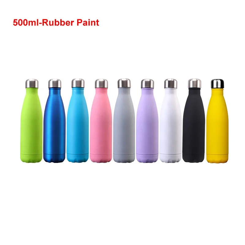 Factory Whosale Custom Logo 500ml Sports Water Bottles Cola Shaped Vacuum Insulated Stainless Steel Cola Water Bottles 750ml