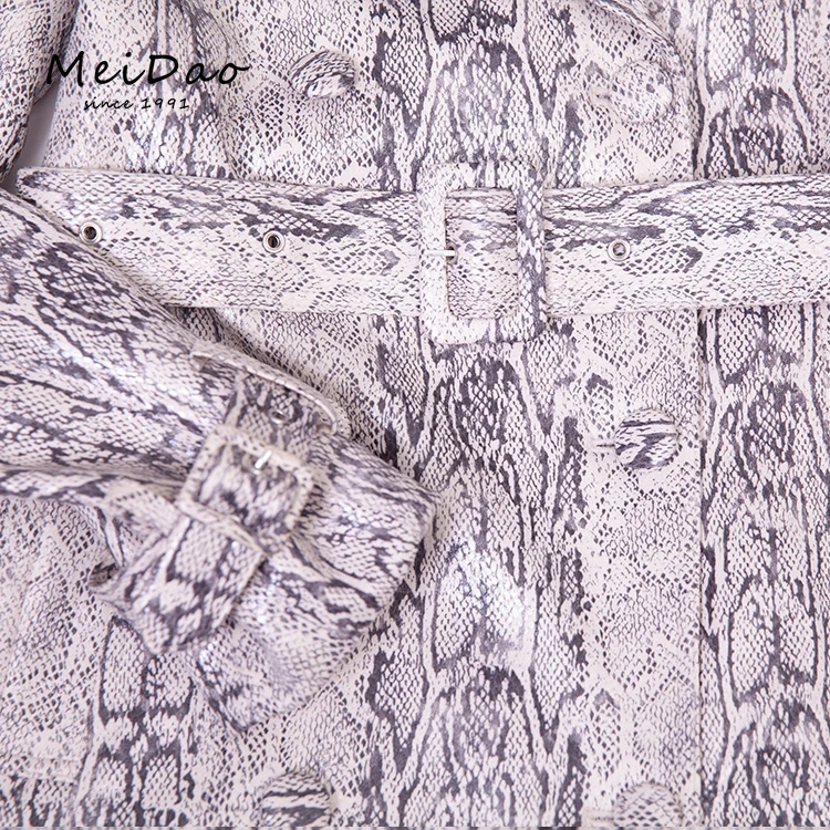 MEIDAO-020004 Ladies Faux Suede Long Trench Coat