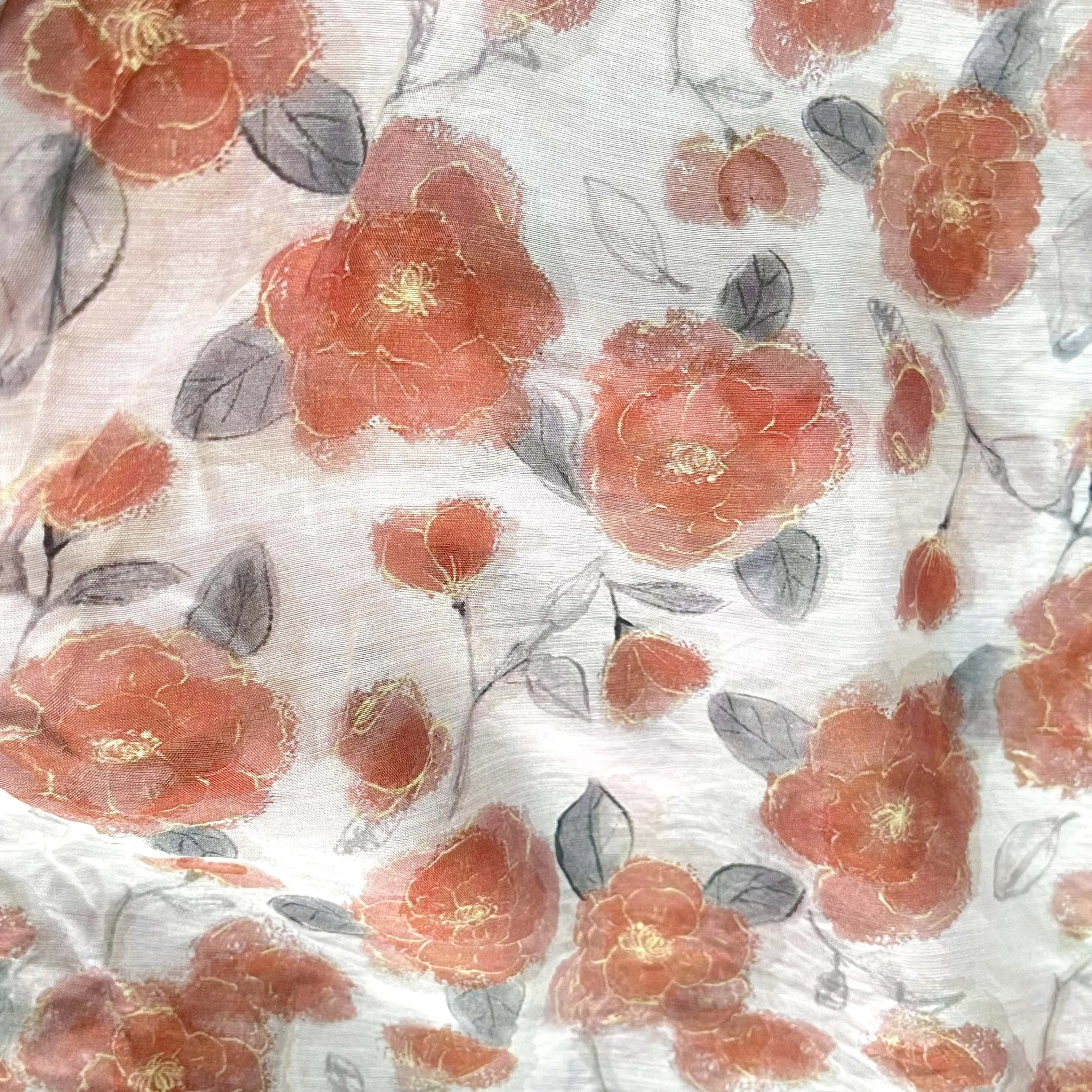 Manufacturer 82% lyocell 18% Nylon woven poplin fabric custom digital print light chiffon breathable soft for women dresses