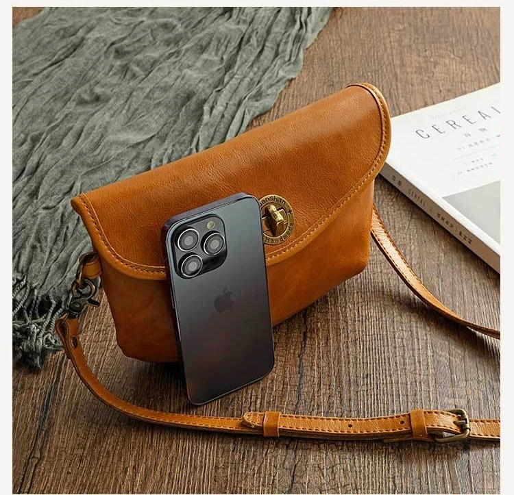 New stylish Leather messenger bag - Small Crossover Long Over the Shoulder leather Sling bag for Womens Purses and Handbags
