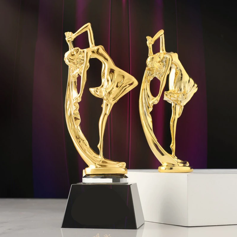 Resin Dancing Girl Sculpture Statue Simple Modern Graceful Dance Movements Cabinet Home Art Decor