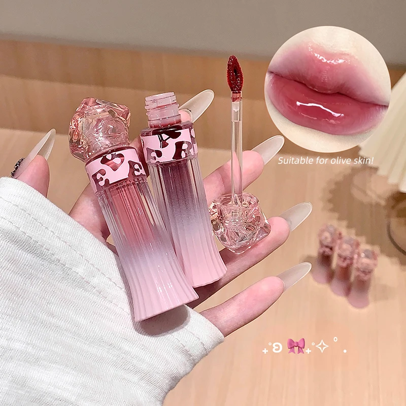 Набор блесков для губ GEGE BEAR Charming Pink Shimmer: водный блеск нелипкий увлажняющий тинт