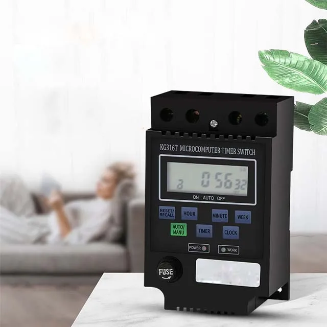 Microcomputer time control switch KG316T English intelligent automatic electronic timing controller 220V with insurance