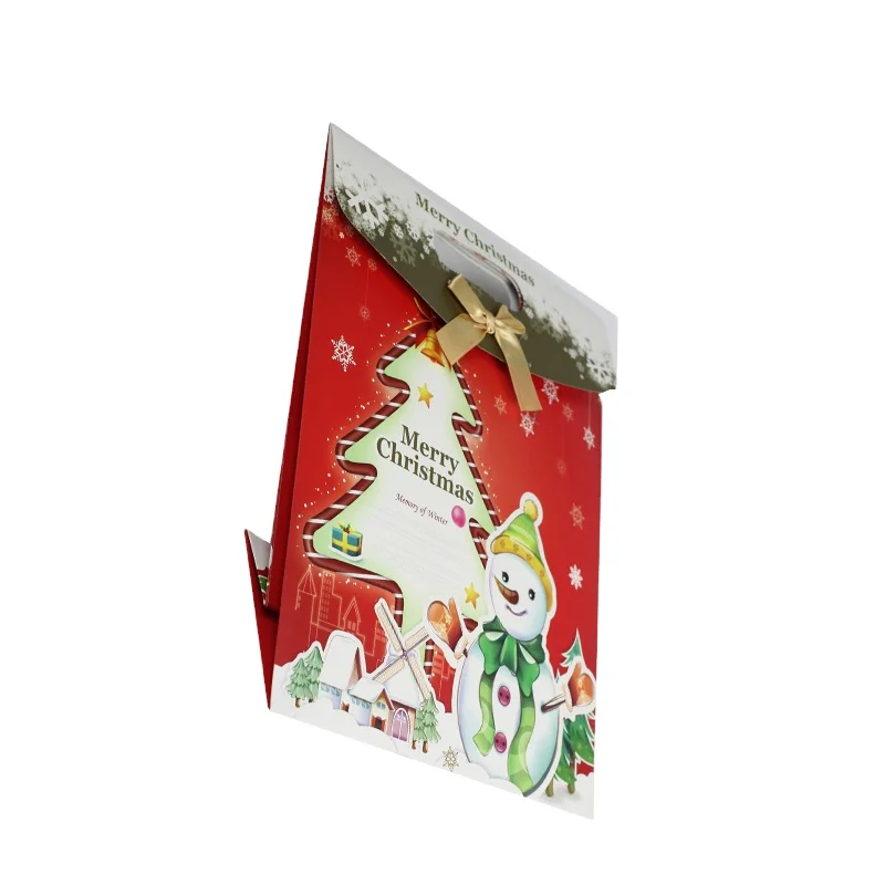Wholesales Customize Holiday Candy Gift Printed Christmas Packaging  Logo Paper Bags