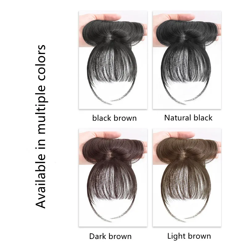 French Human Hair Air Bangs Toupee Simulation Natural Hand Switch Seamless Wig Piece Princess Cut Toupee Bangs hd Transparent
