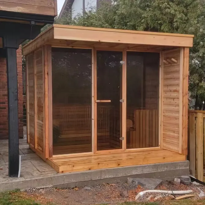 TaiZi factory sells luxury Hemlock sauna with Bluetooth speakers