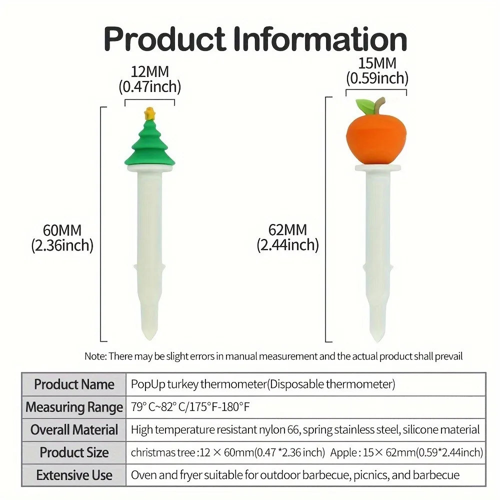 Disposable Poultry Thermometer Pop Up Turkey Timer portable bbq grills charcoal turkey timer
