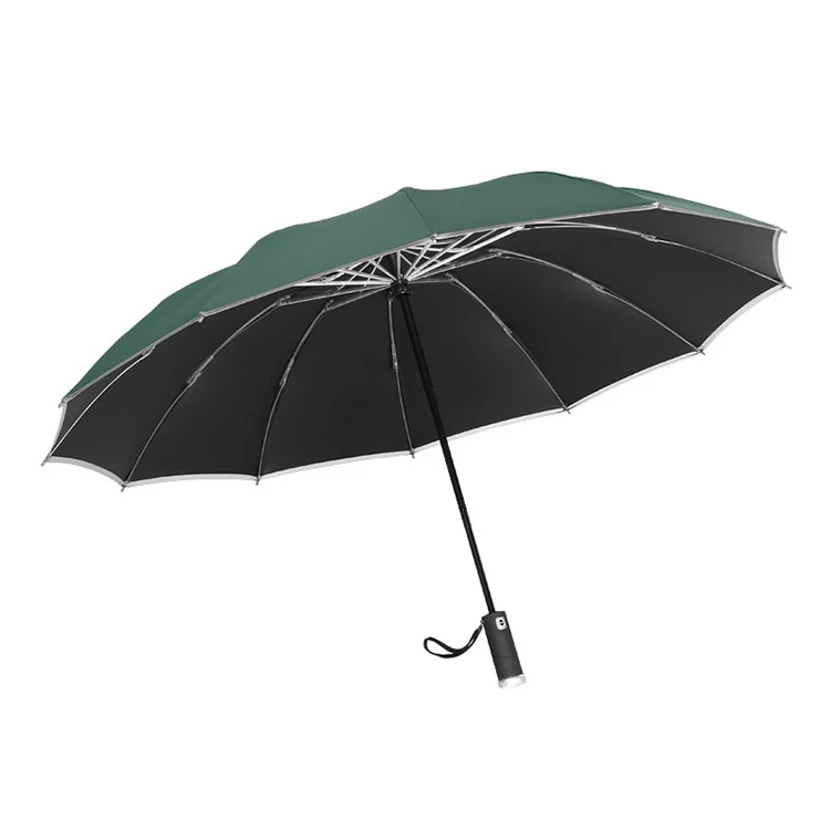 Auto Opening Close Reflect Strip Cheap Price Led 3 Folding Umbrella