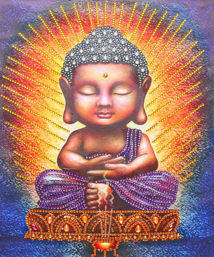 Wholesale Special Shaped Diamond 5D Diamond Painting Kits Religion Buddha Statue AB Crystal Picture DIY Gift  Home Decor