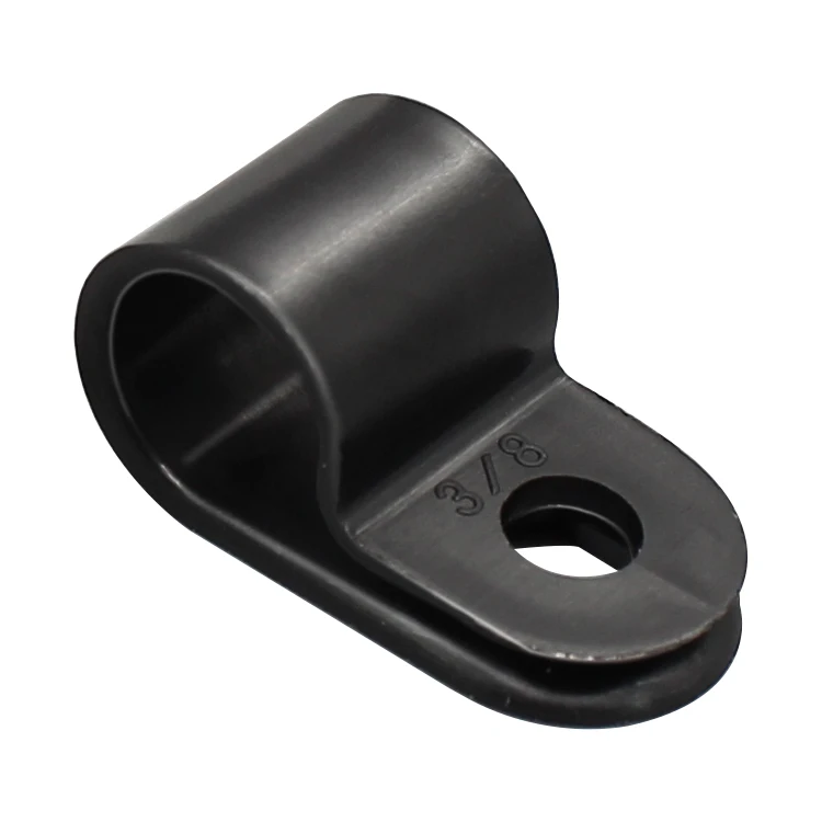 500PCS R-type Black cable wire clip clamp Nylon Screw Mounting Cord Fastener Clips with Screws for Wire Management