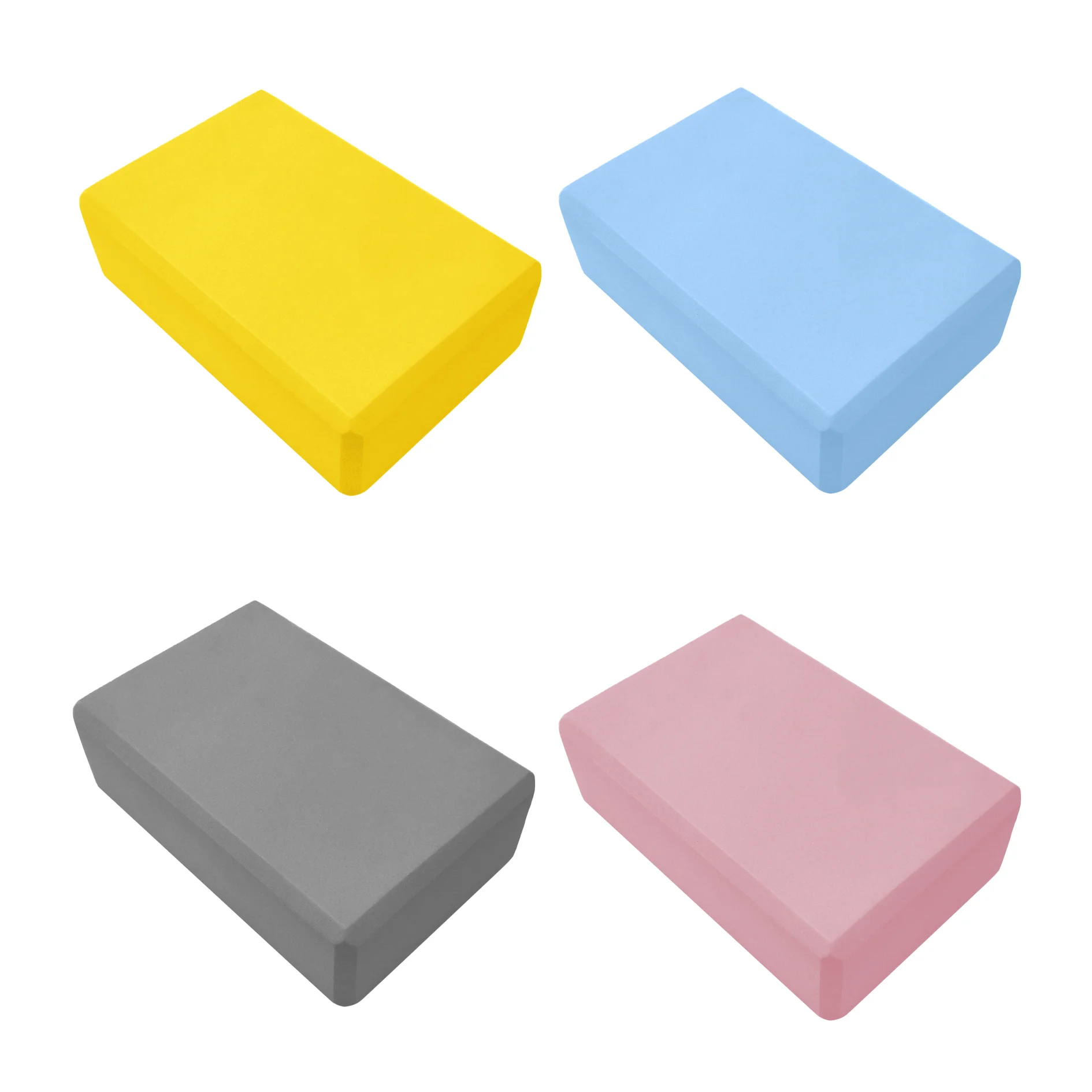 Custom colorful Eco-Friendly High Density EVA Foam Yoga Blocks Round Corner For Fitness and Pilates Exercise With Logo
