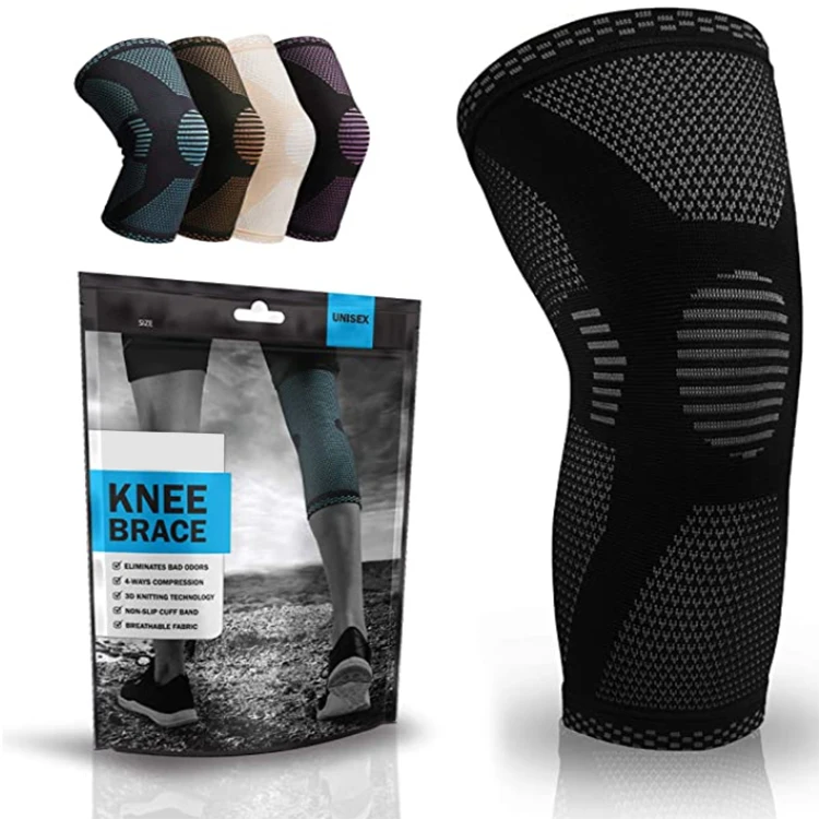 SHIWEI-2110# Wholesale 3D nylon spandex elastic knit sport knee compression sleeve knee brace support