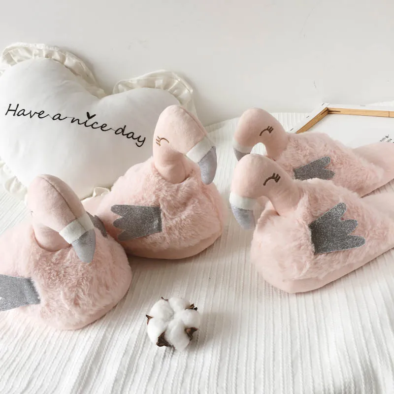 Soft Cute Plush Animal Slipper Flamingo Plush Slippers plush Flamingo parent child slippers