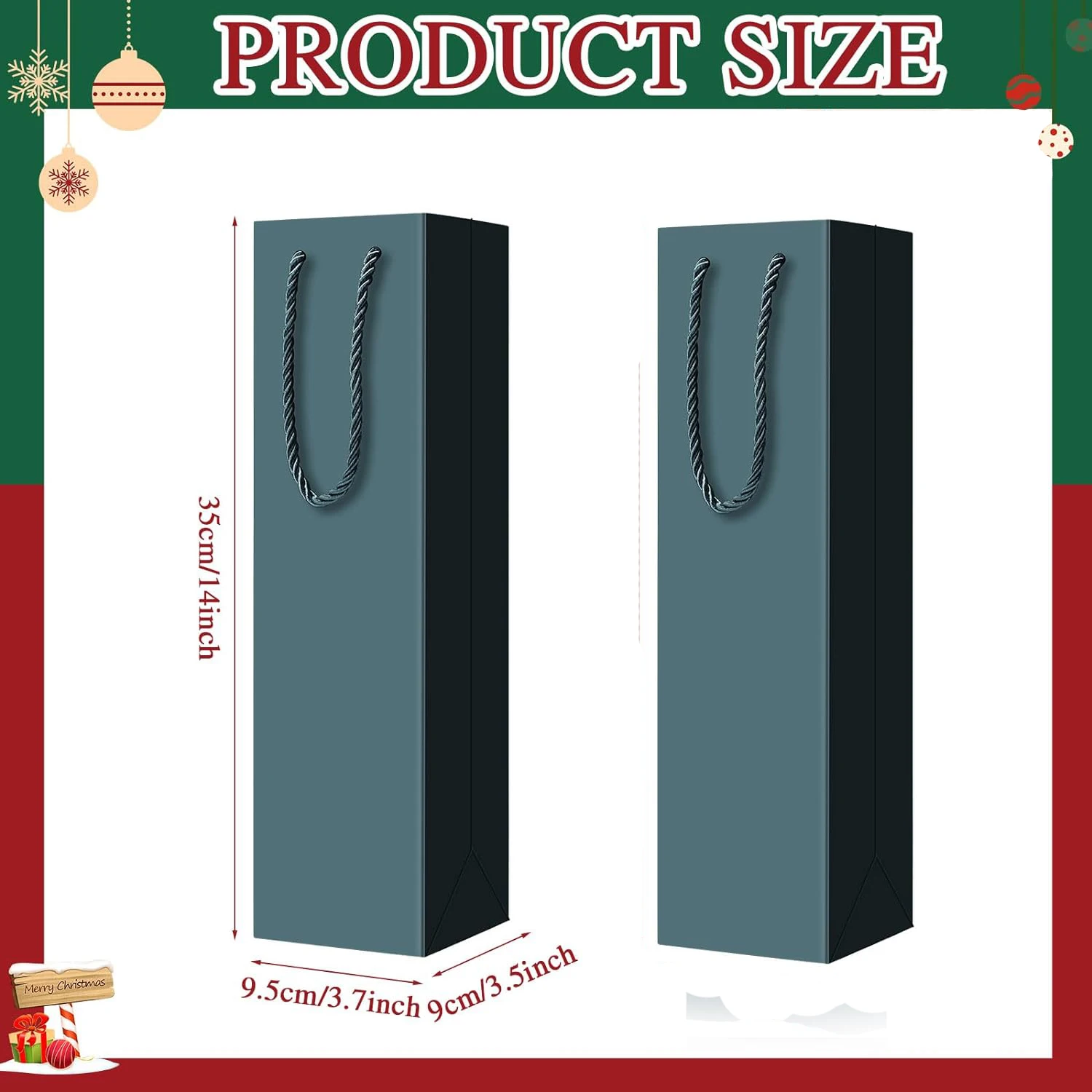 Low Luxury Champagne Wine Gift Paper Bag Recyclable Green Wine Bottle Kraft Paper Bag Durable Shopping Paper Wine Bag