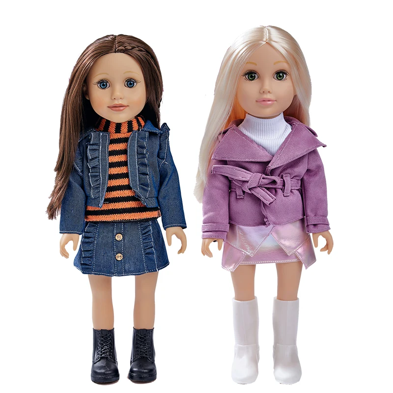 New Dress Up Silicone Fashion Girl Dolls American Doll 18 inch Vinyl Baby Doll