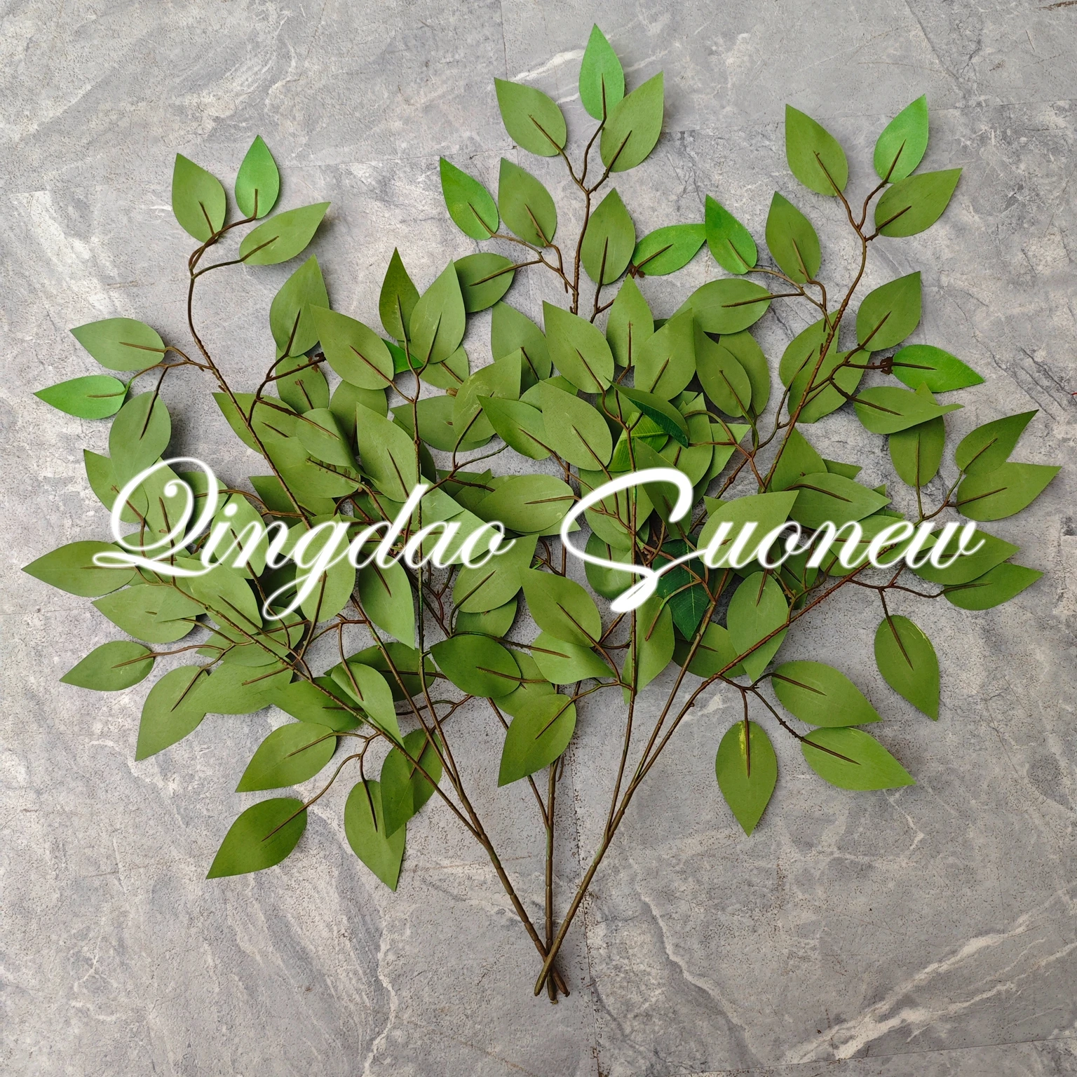 SN-D110 High Quality Artificial Flame Retardant Banyan Leaves For Decoration For Outdoor Props Leaf Artificial Plants