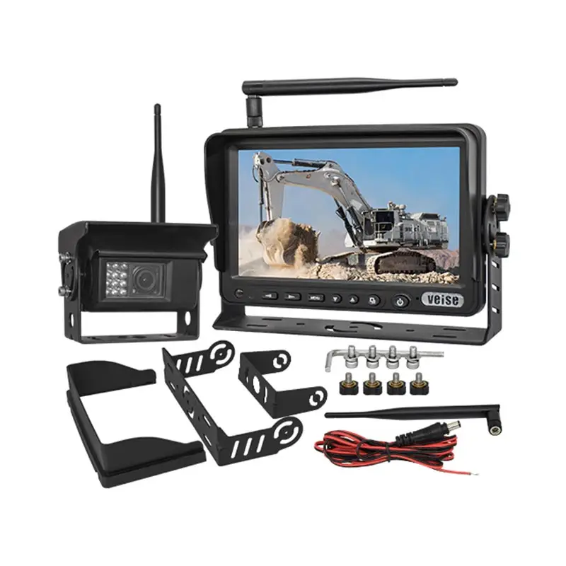 7 inch monitor two split screen with IP68 waterproof side view or back up flipping rear camera for truck