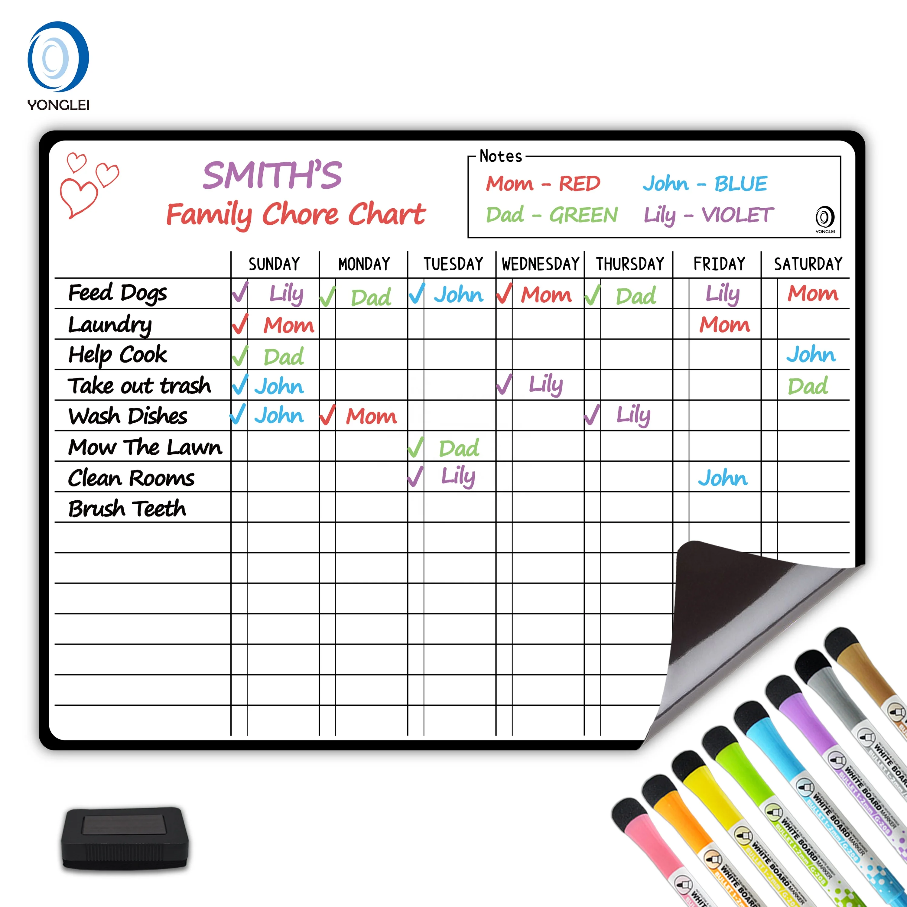 13.3-8A1 Nano dry erase chart magnetic behavior chart reward board for kids