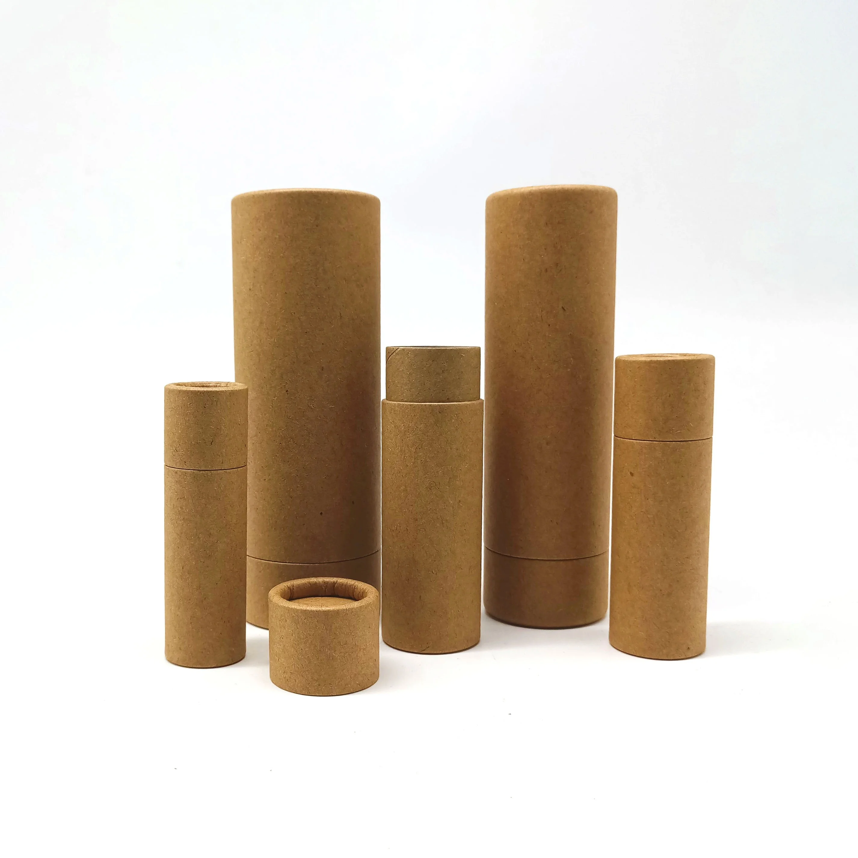 
100% Plastic Free Eco Friendly Cardboard Containers Push Up Kraft Paper Tubes For Cosmetic Lip Balm Deodorant Stick 