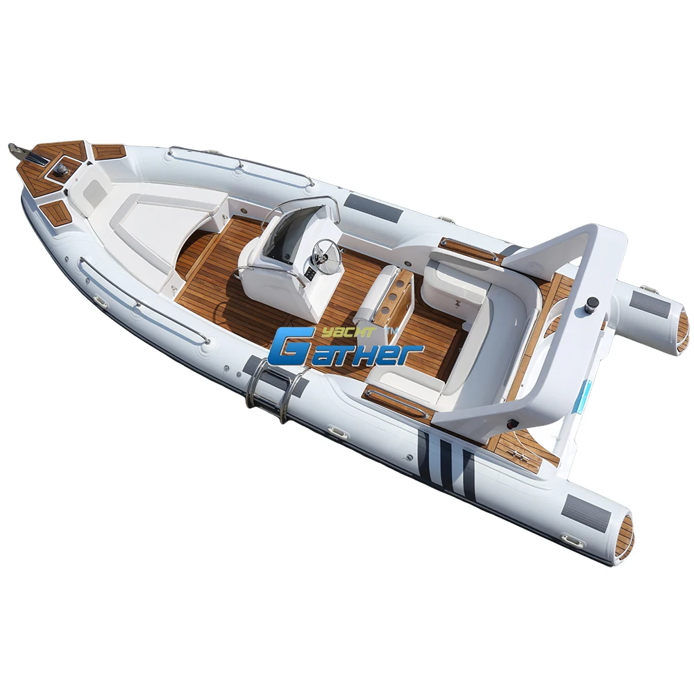 25ft Sport RIB760B Hypalon Orca tube fiberglass Hull Inflatable RIB Boat With Motor