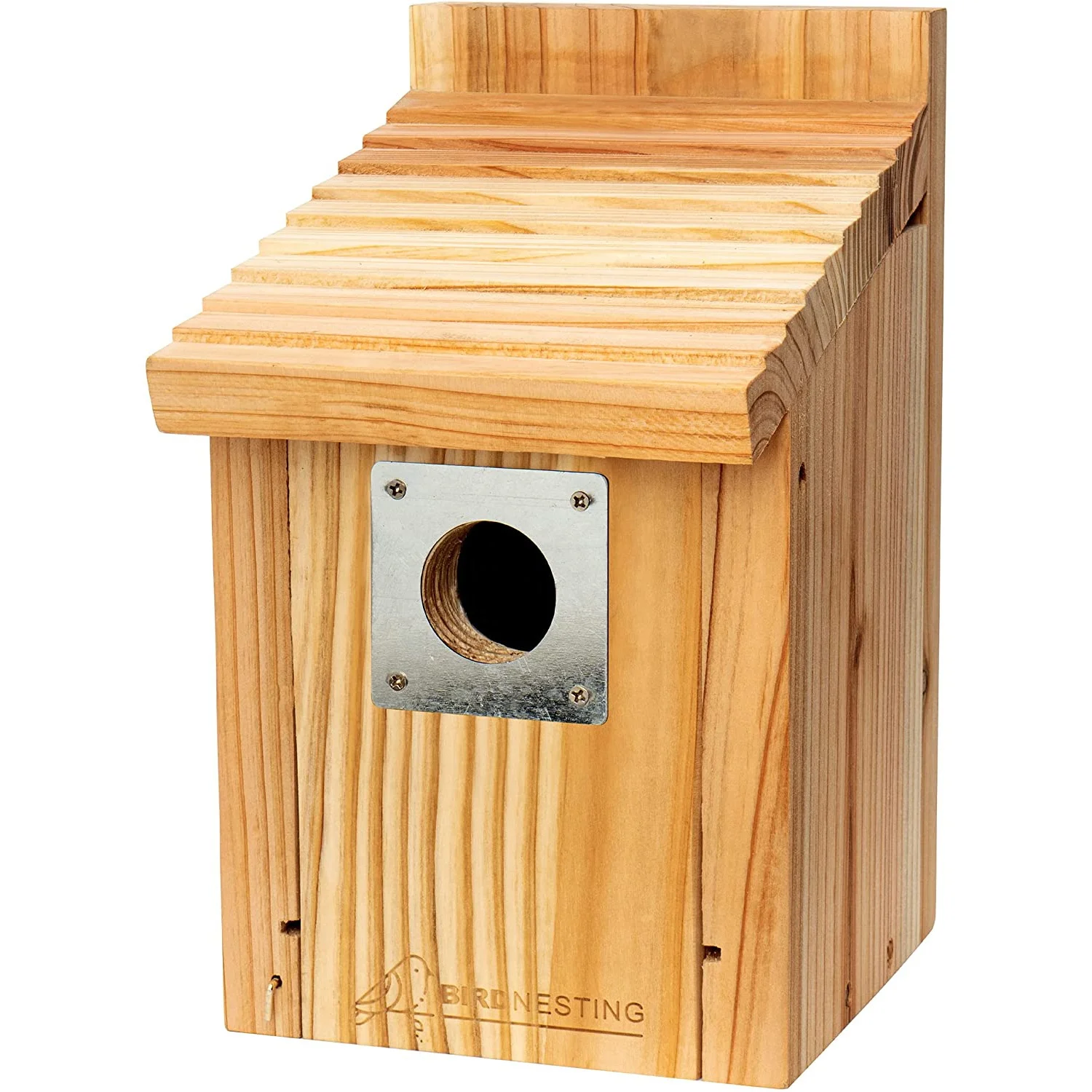 Bird Houses for Outside - Premium Fir Wood Sturdy Bird Nesting Box - Raw Linseed Oil Coated Wood Birdhouse with Metal Predator G