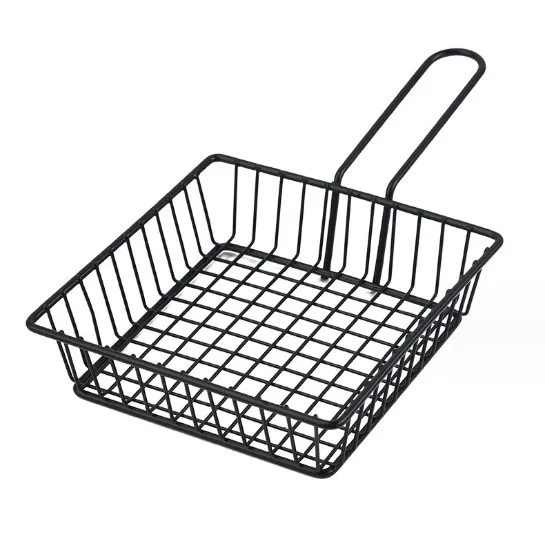 Tableware Deep Fry Basket Wire Mesh French Frying Serving Food Display Rack for chips onion rings