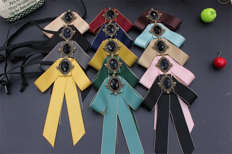 New necktie floral ribbon retro girl party vacation fashion multi-color elastic adjustable tie clothing collar