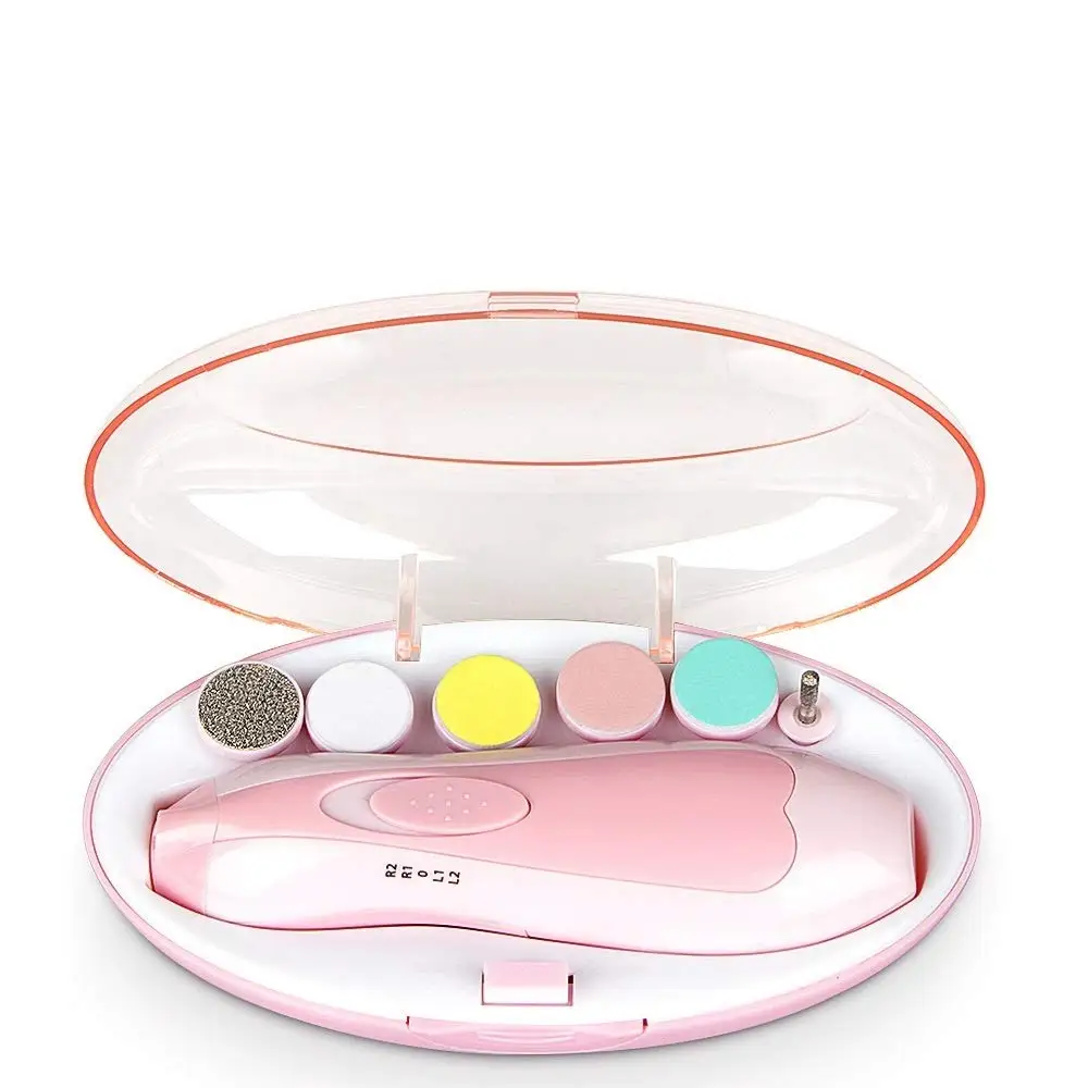 Amazon top babi nail trimmer 6 in 1 automatic baby nail grinder led nail clipper light set basic care manicure for newborn