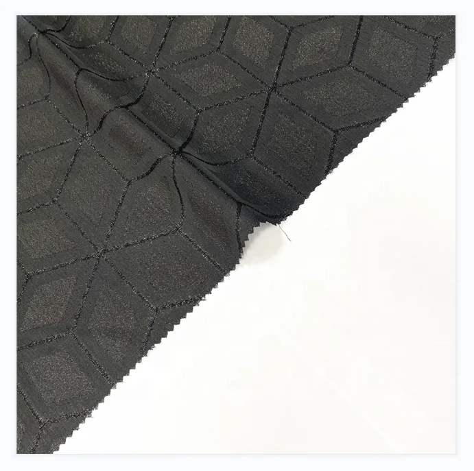 Custom Designed Formal Black Fashion Abaya Fabric Jacquard of Polyester Textile Dubai