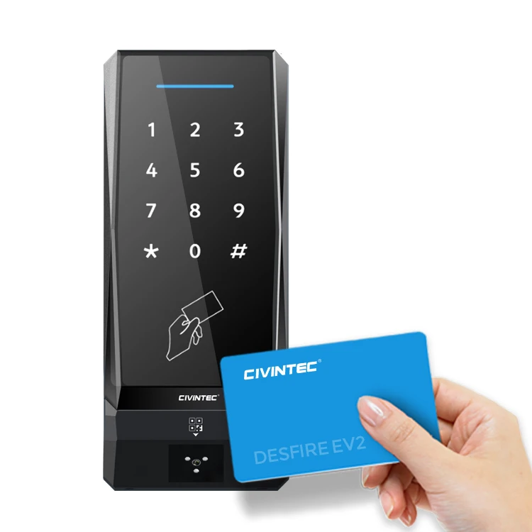 Civintec touch Keyboard QR Code RFID NFC/ BLE Access Control with POE remotely controlled cellphone access control system