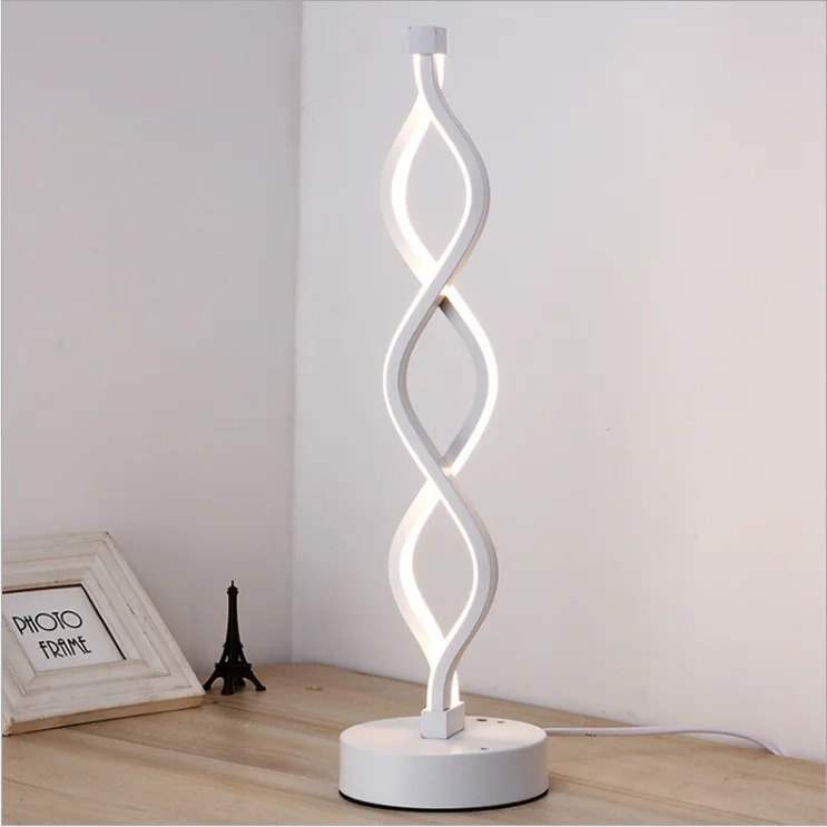 Creative Table Lamp White Cover Smart Modern Simple Bedroom Hotel Office LED Desk Decor Lights