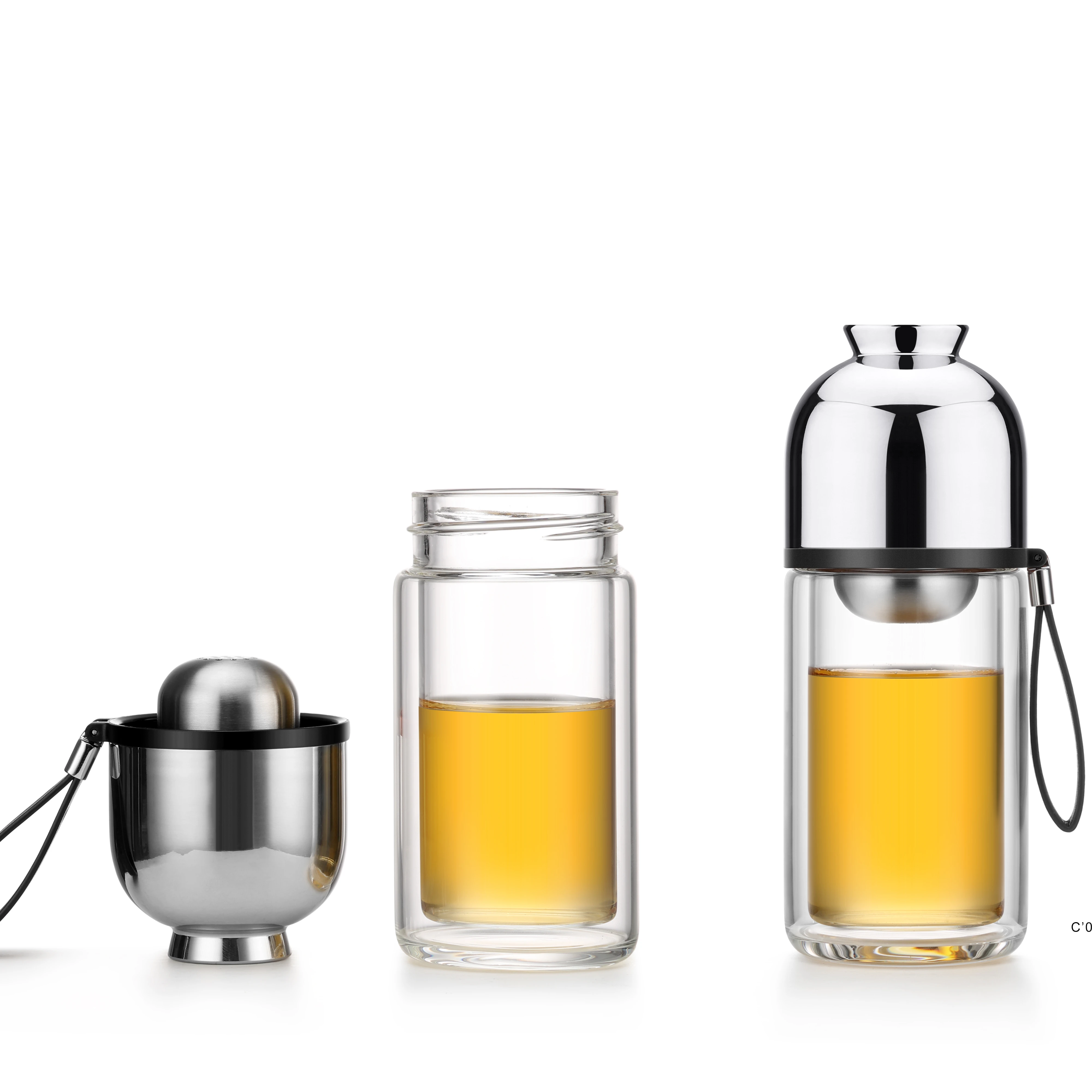 Samadoyo Fashionable Custom Eco-Friendly Portable Separating Double Walled Glass Water Bottle Tea Cup with Magnetic Filter