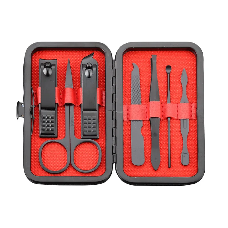 Professional Pedicure Kit Nail Scissors Grooming Kit with Black Leather Travel Case (Nail clipper9)